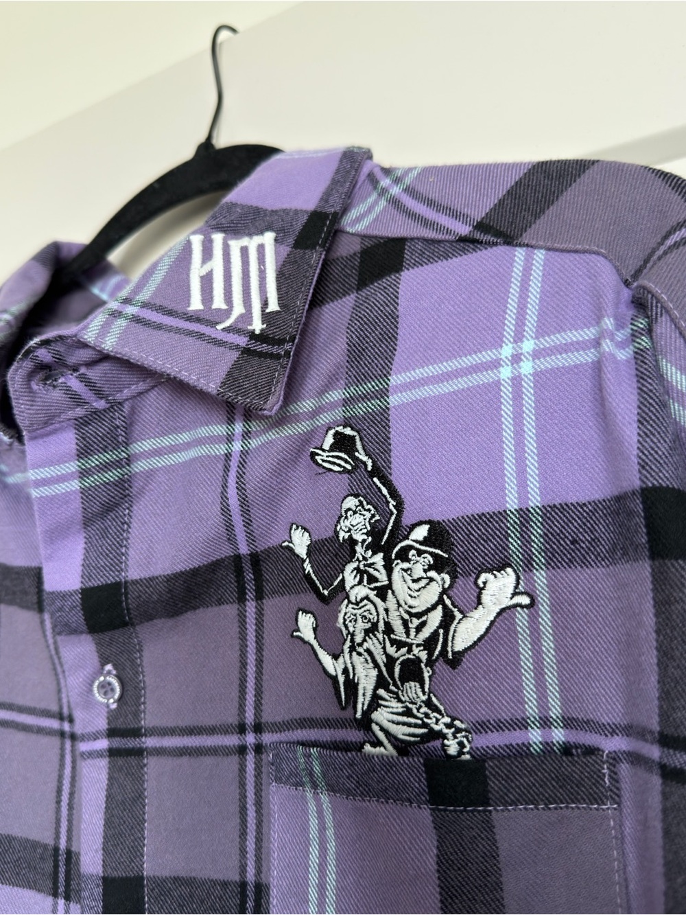 Cakeworthy Haunted Mansion Button Down Flannel Plus Size - Picture 2 of 5